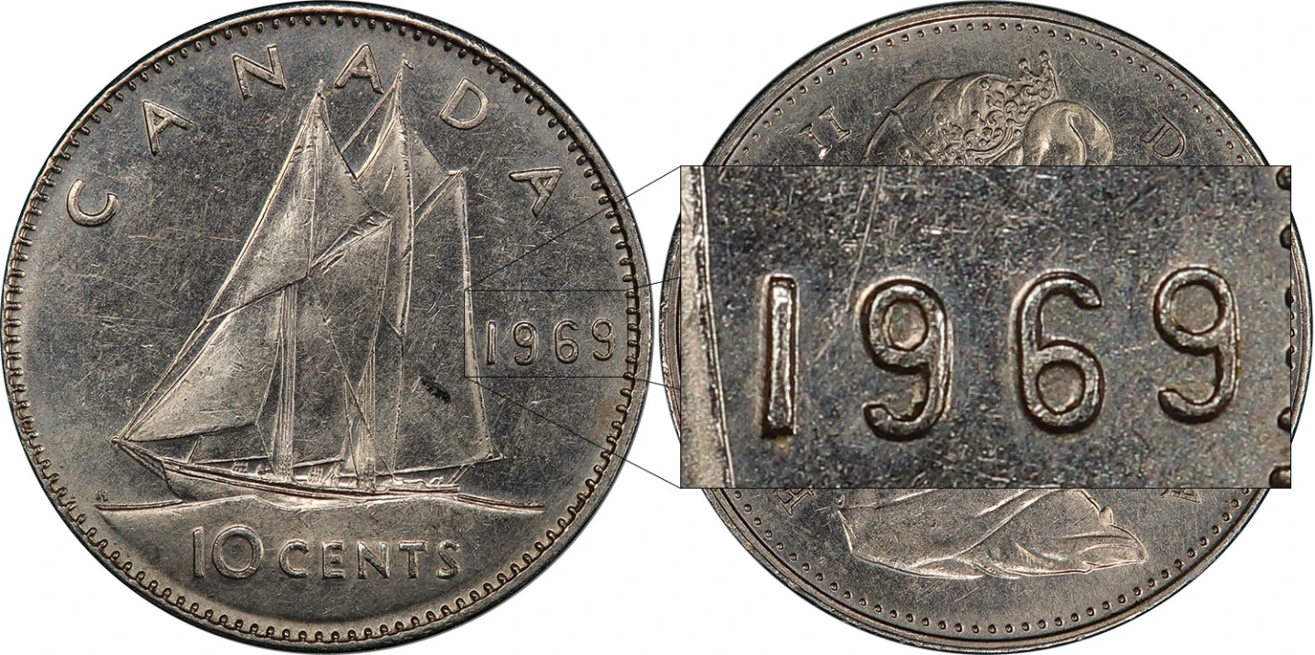 WANTED., 1969 canadian dime.