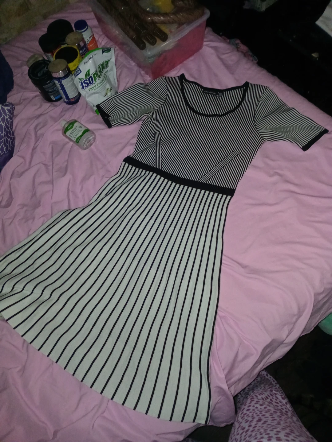 Ninal Leonard Striped Fit & Flare Dress - Size S