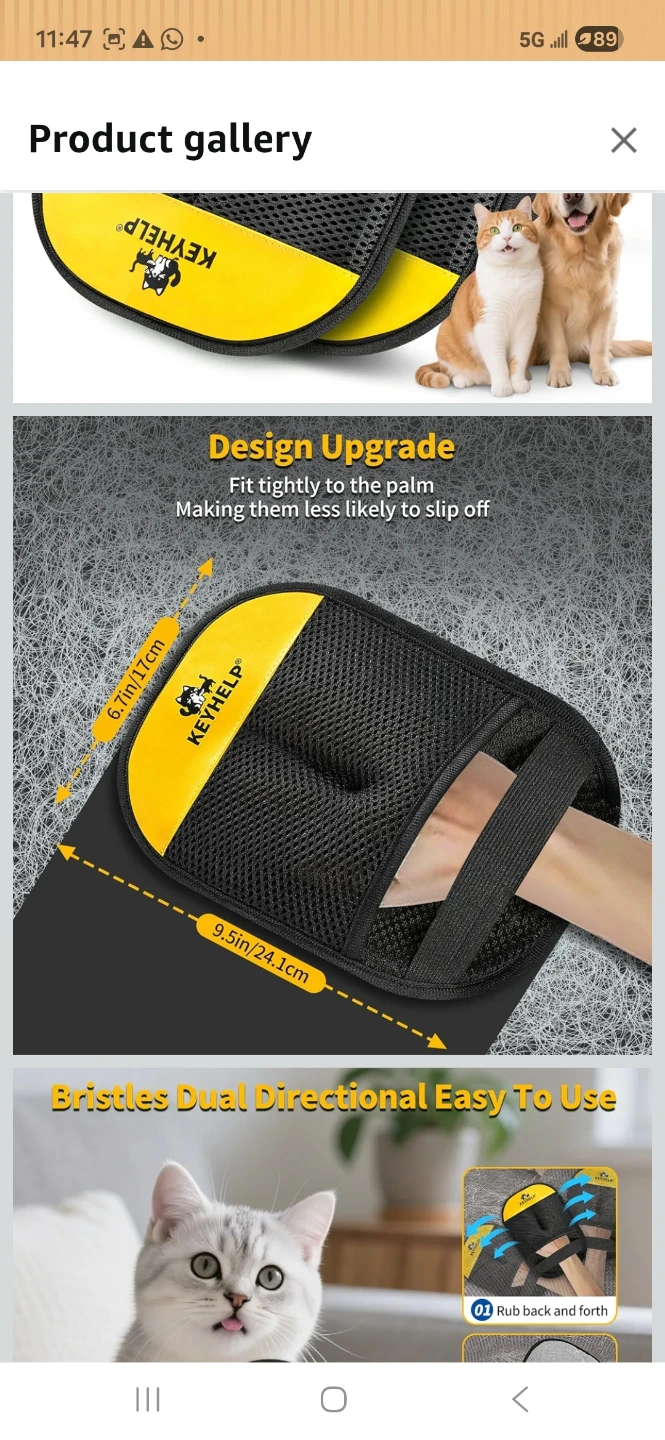 KEYHELP Pet Hair and Lint Remover Glove - photo 2
