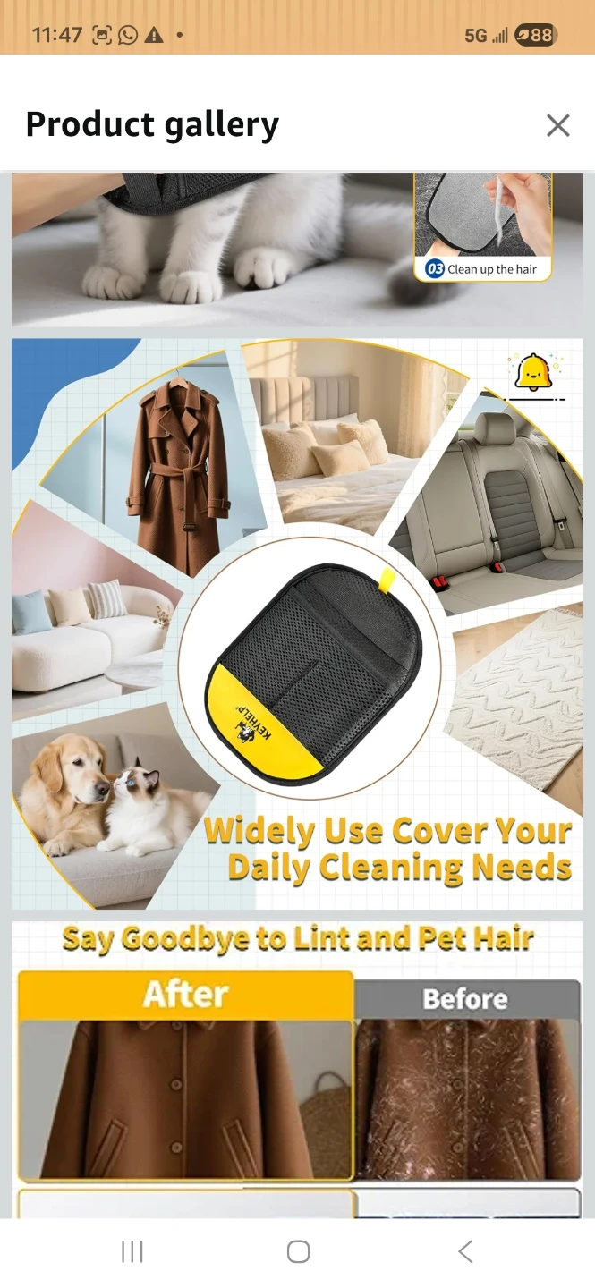 KEYHELP Pet Hair and Lint Remover Glove - photo 4