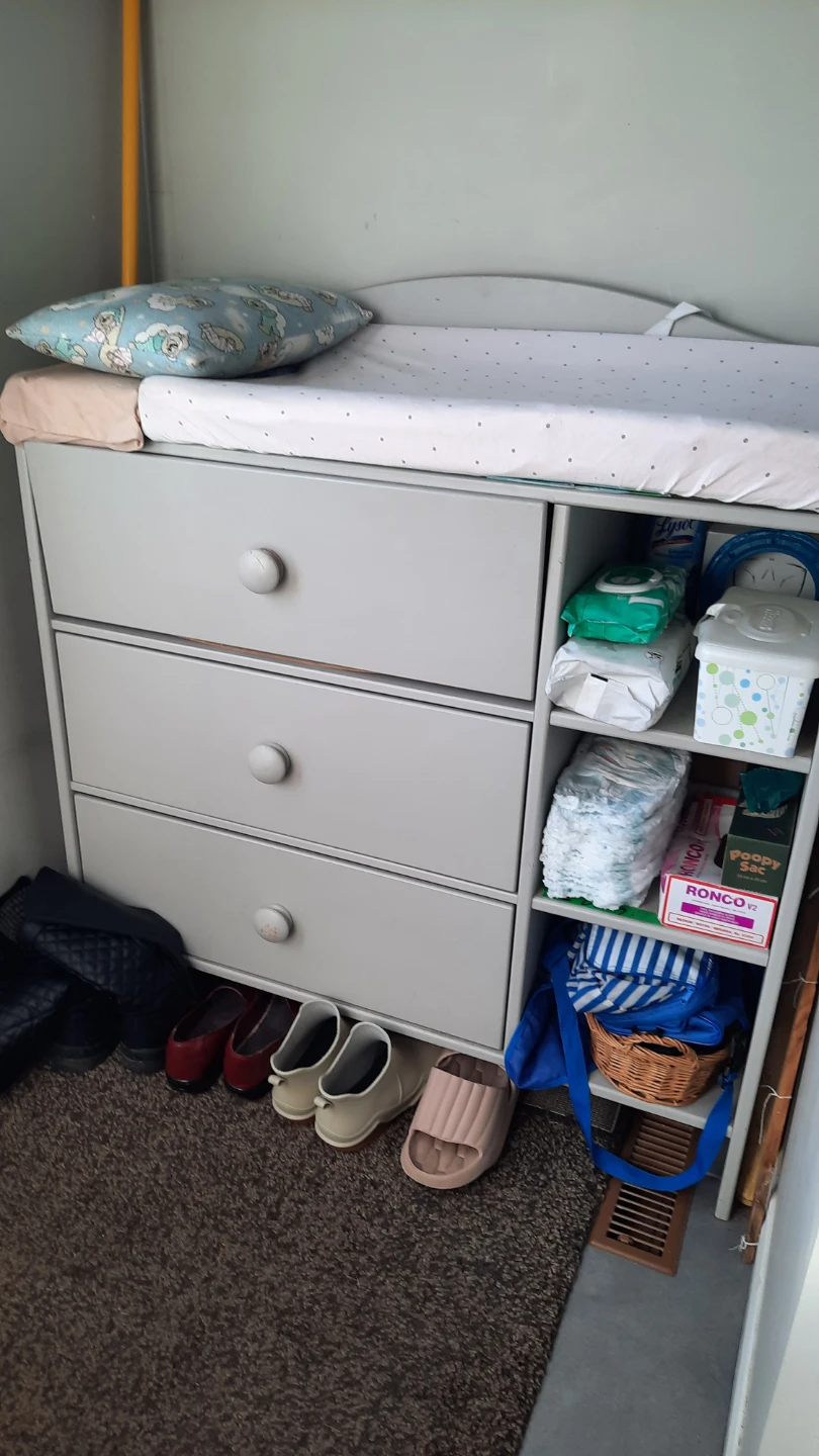 Grey Changing Table with Drawers