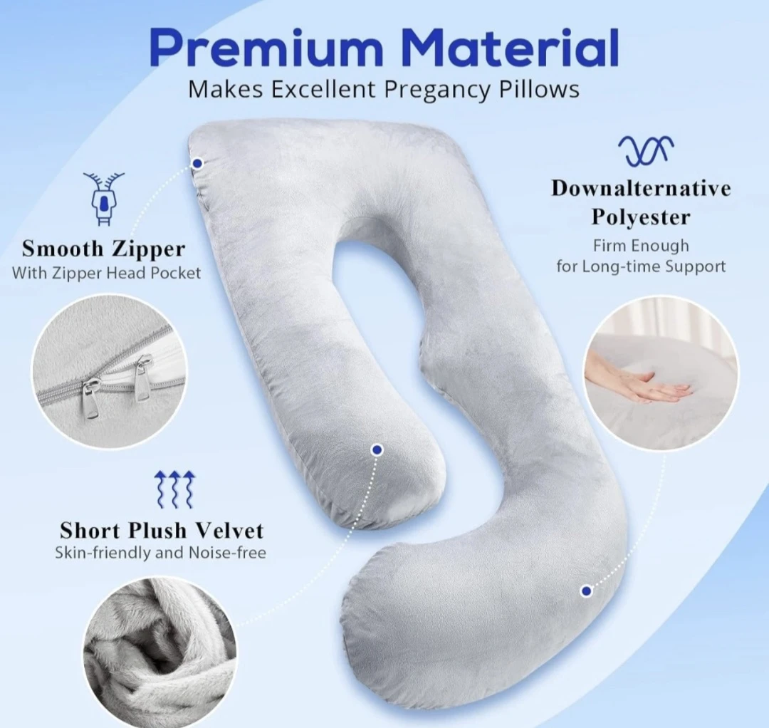 Grey U-Shaped Pregnancy Pillow - photo 2