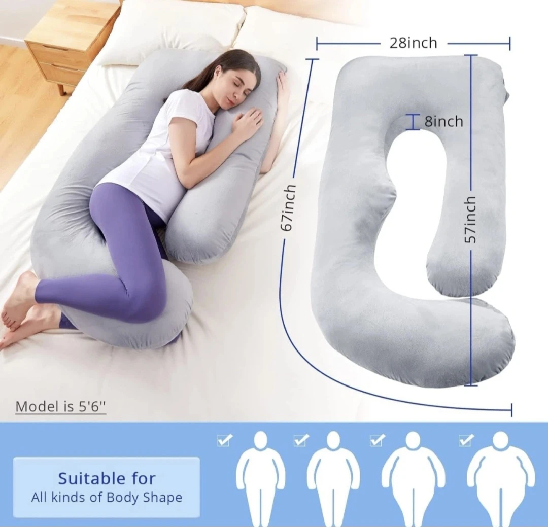 Grey U-Shaped Pregnancy Pillow - photo 3