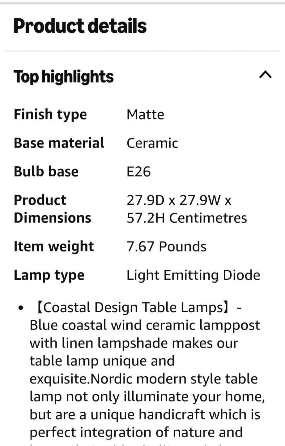 Cinkeda Ceramic Table Lamps - Set of 2, Blue - photo 2