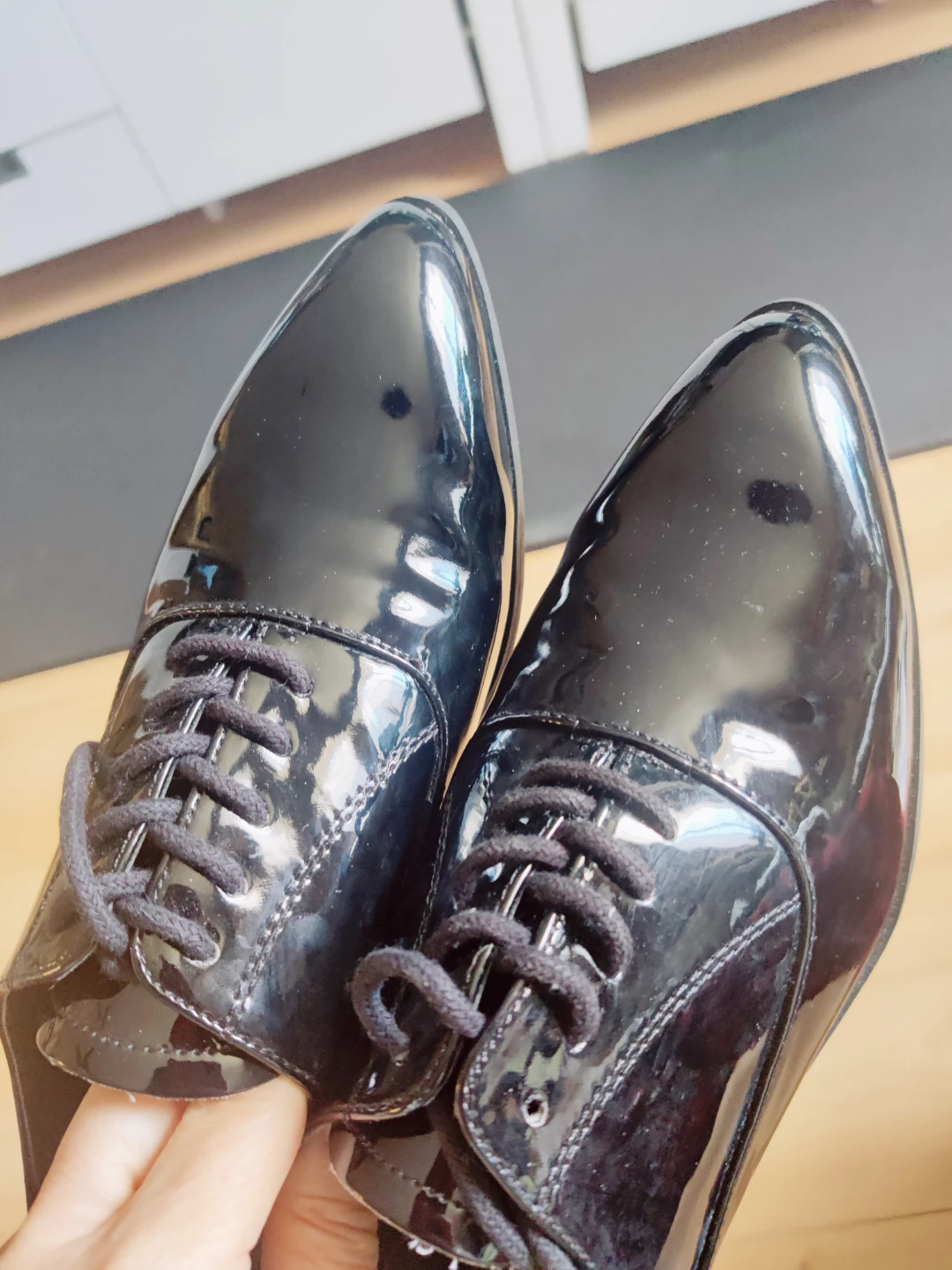 Alba Black Patent Leather Oxford Shoes Size 6 - photo 2