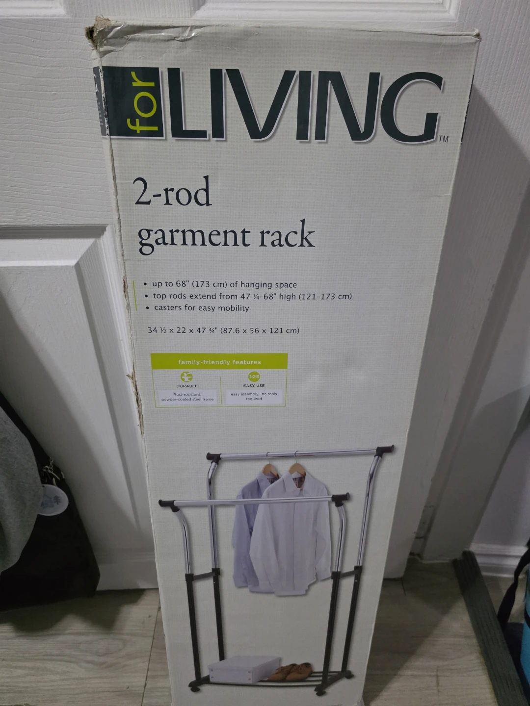 For Living 2-Rod Garment Rack