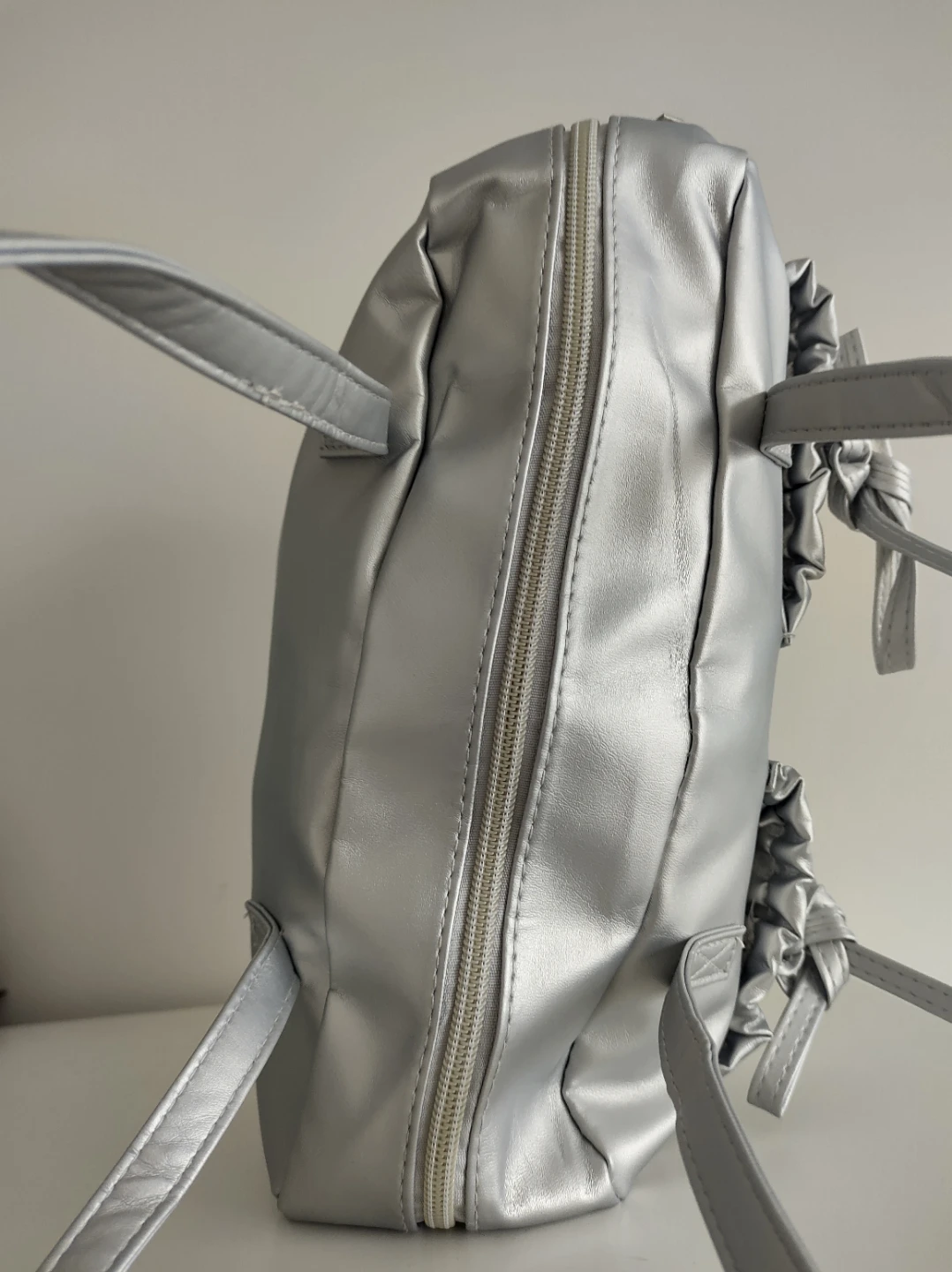 Silver Faux Leather Shoulder Bag - photo 3
