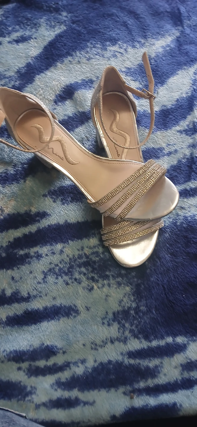 Nina Silver Sparkle Embellished Heeled Sandals Size 7 - photo 5