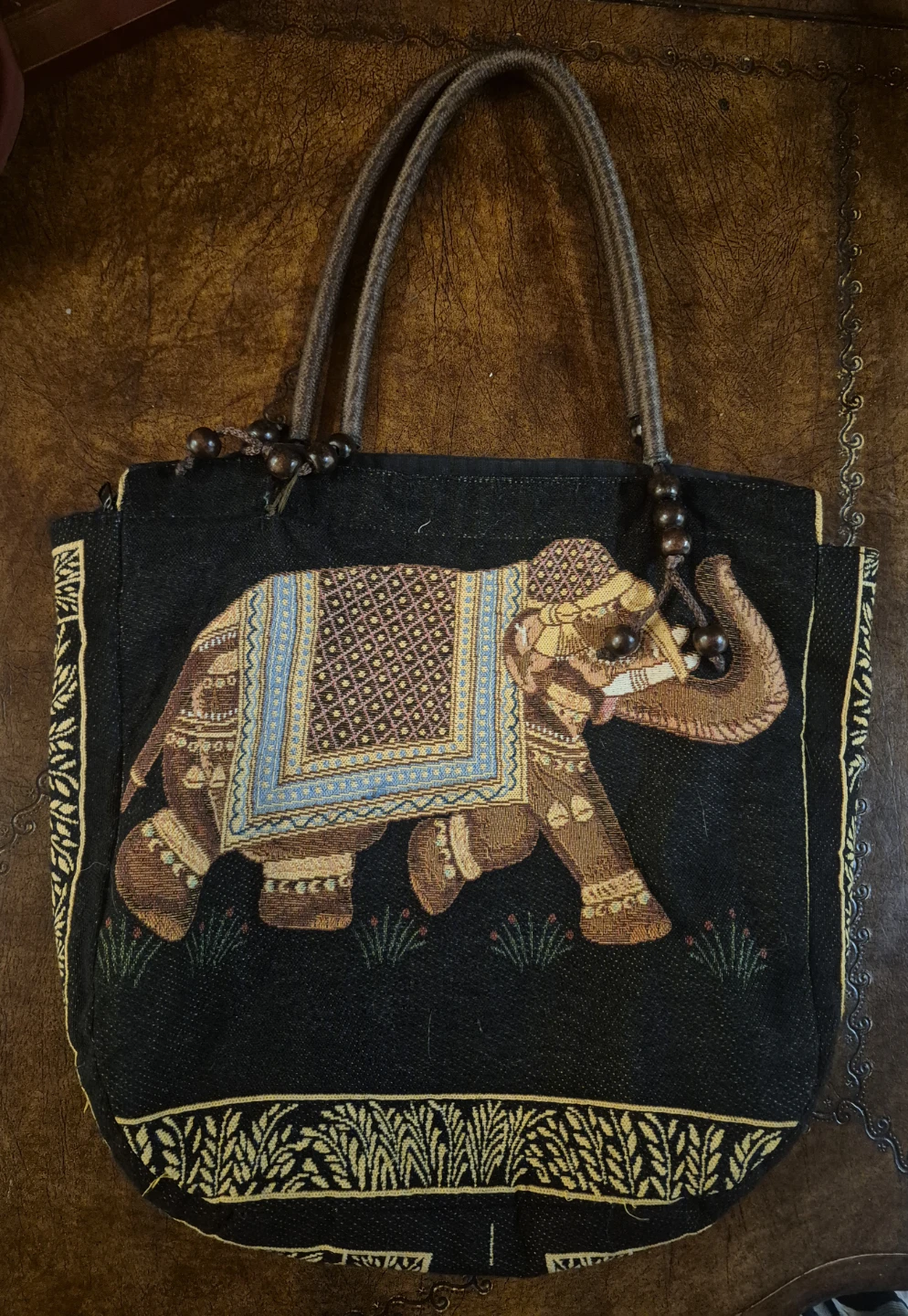 Tote Bag with Elephant Design