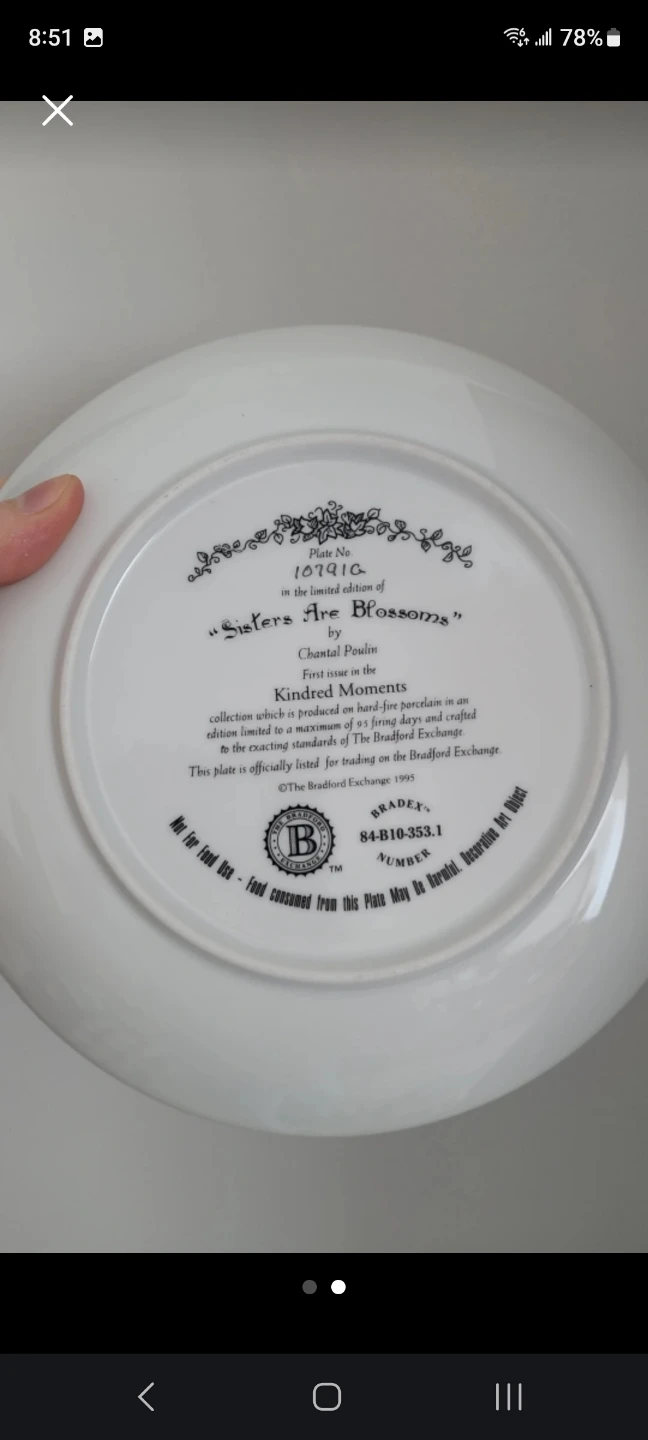 Bradford Exchange Sisters Are Blossoms Plate - photo 2