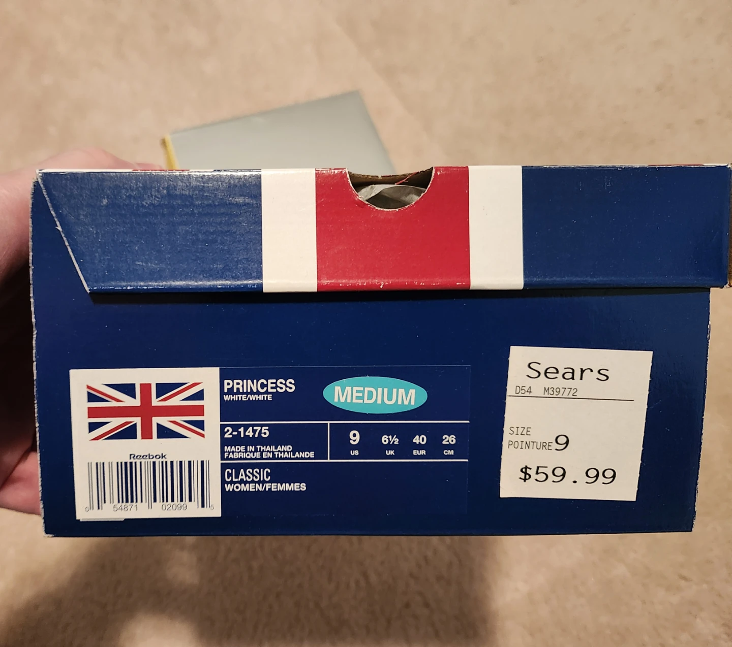 Reebok Princess Classic White Women's Sneakers - Size 9