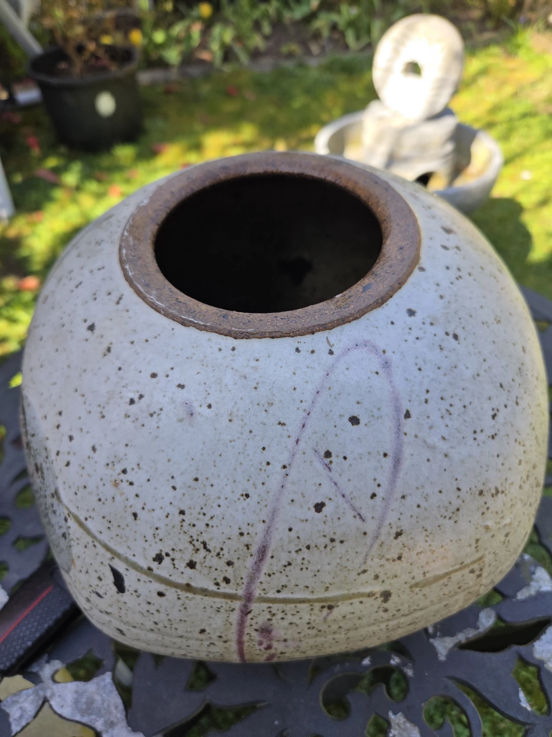 Ceramic Vase with Speckled Glaze
