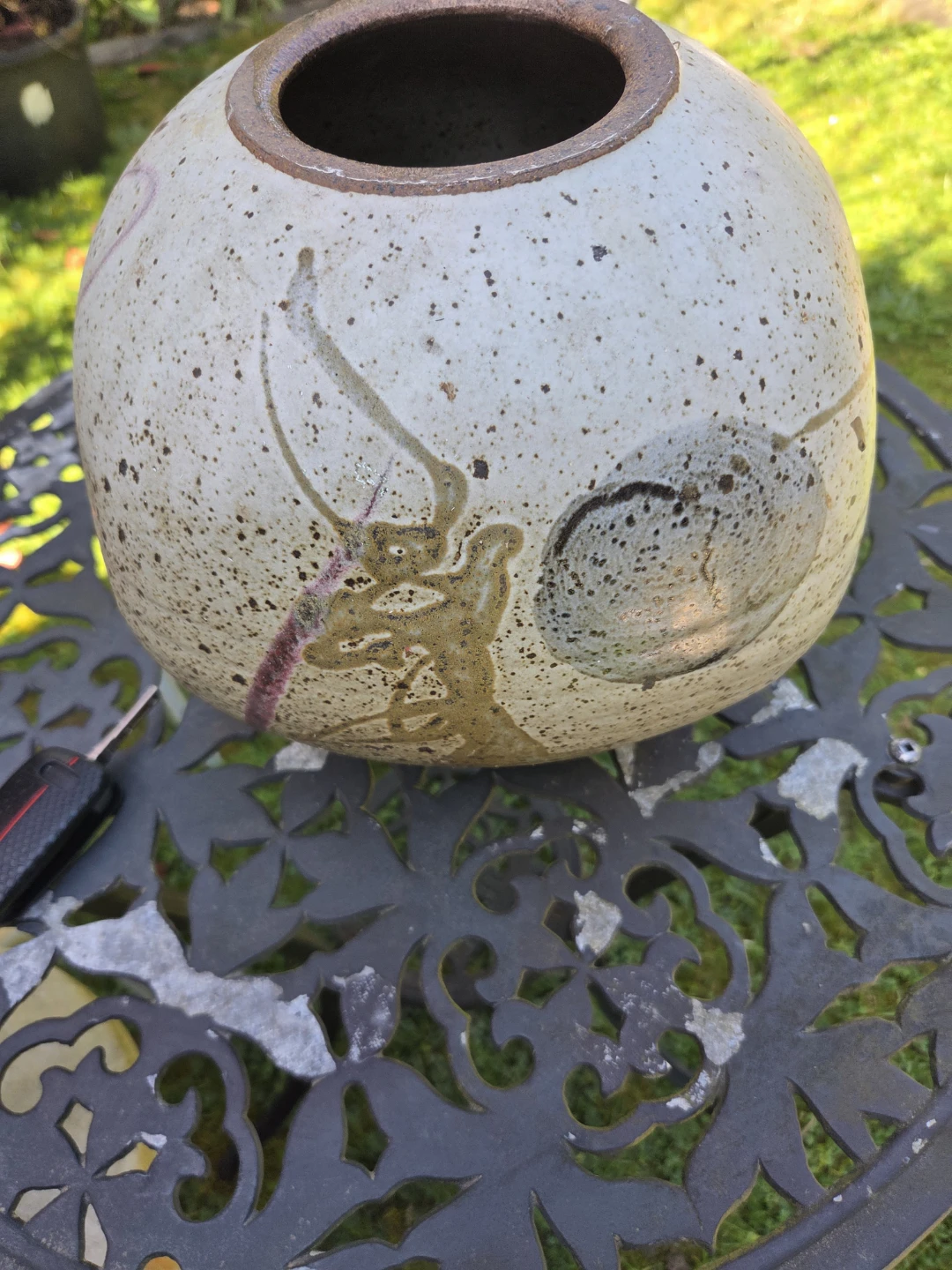 Ceramic Vase with Speckled Glaze - photo 2