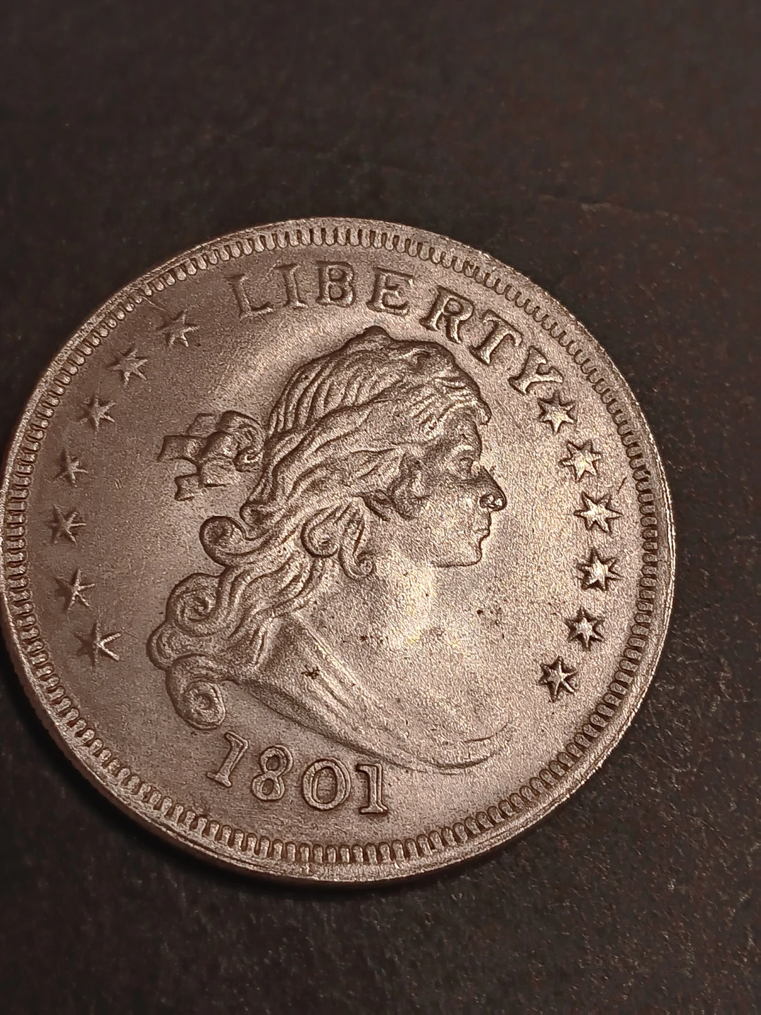1801 SILVER DOLLAR REPLICA COIN. - photo 2
