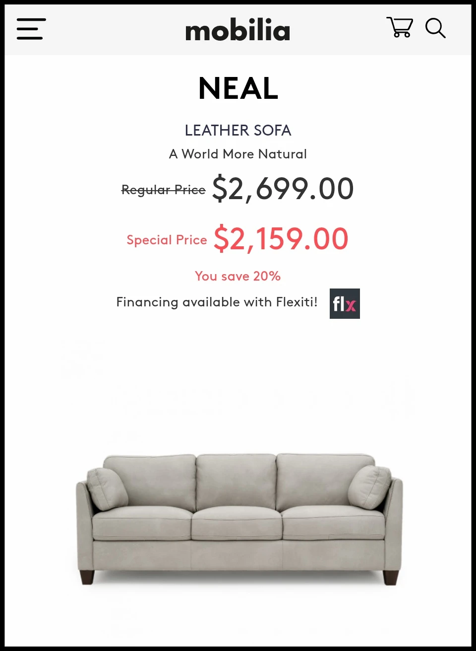 Mobilia living room set (1 couch +1 chair )