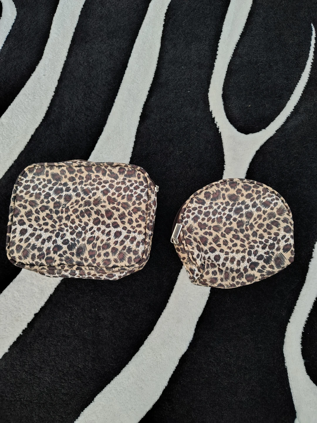 Leopard Print Cosmetic Bag Set