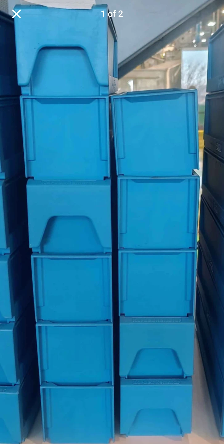 Blue Stackable Storage Bins