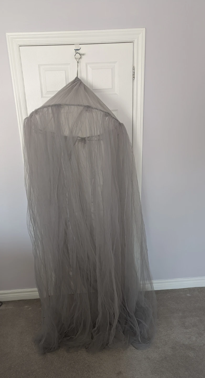 Grey Tulle Hanging Canopy