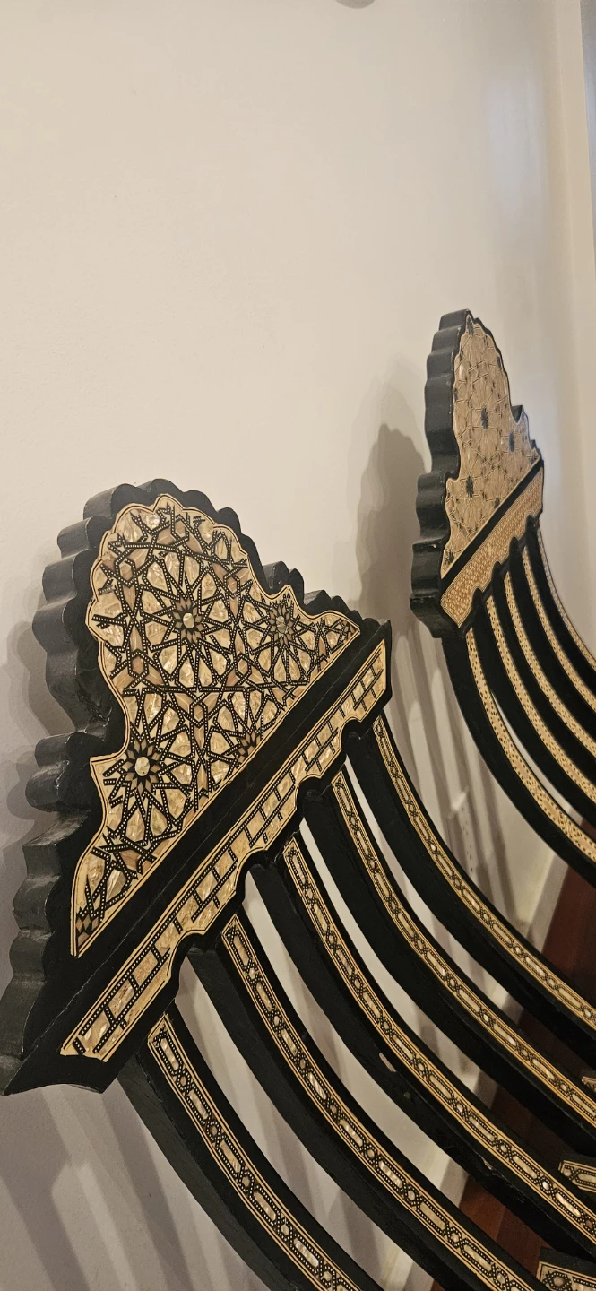 Decorative Folding Chairs - Inlaid Wood and Mother of Pearl - photo 3