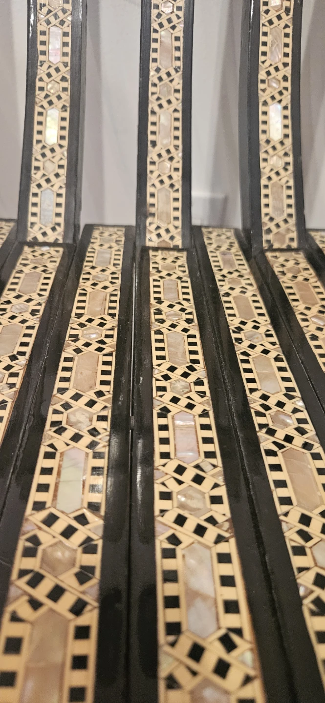 Decorative Folding Chairs - Inlaid Wood and Mother of Pearl - photo 5