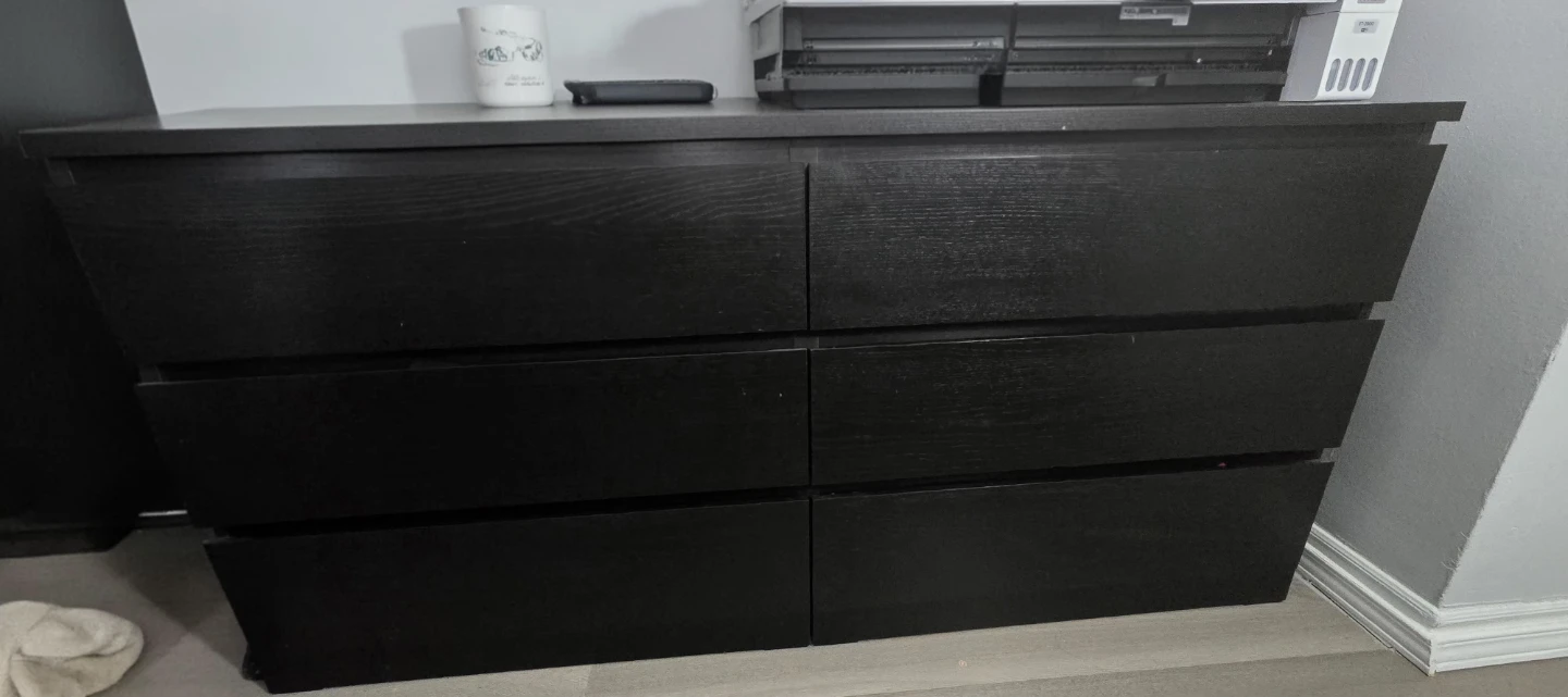 Ikea Black 6-Drawer Dresser