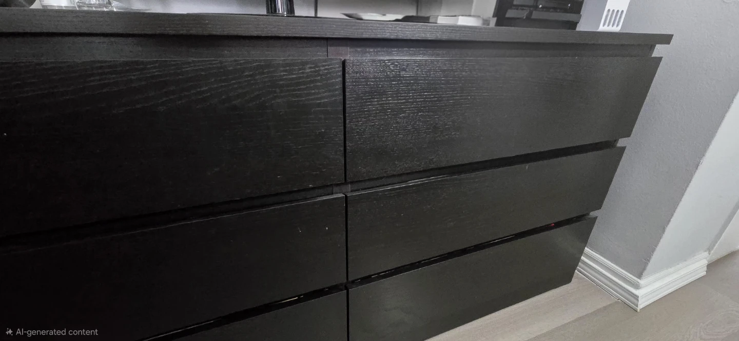 Ikea Black 6-Drawer Dresser - photo 2