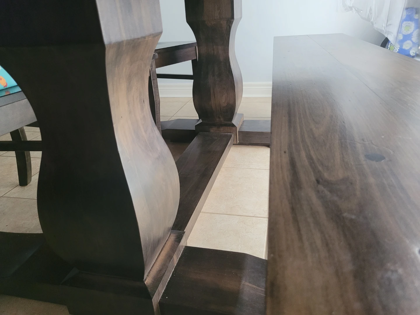 Dark Wood Dining Table and Chairs Set - photo 3
