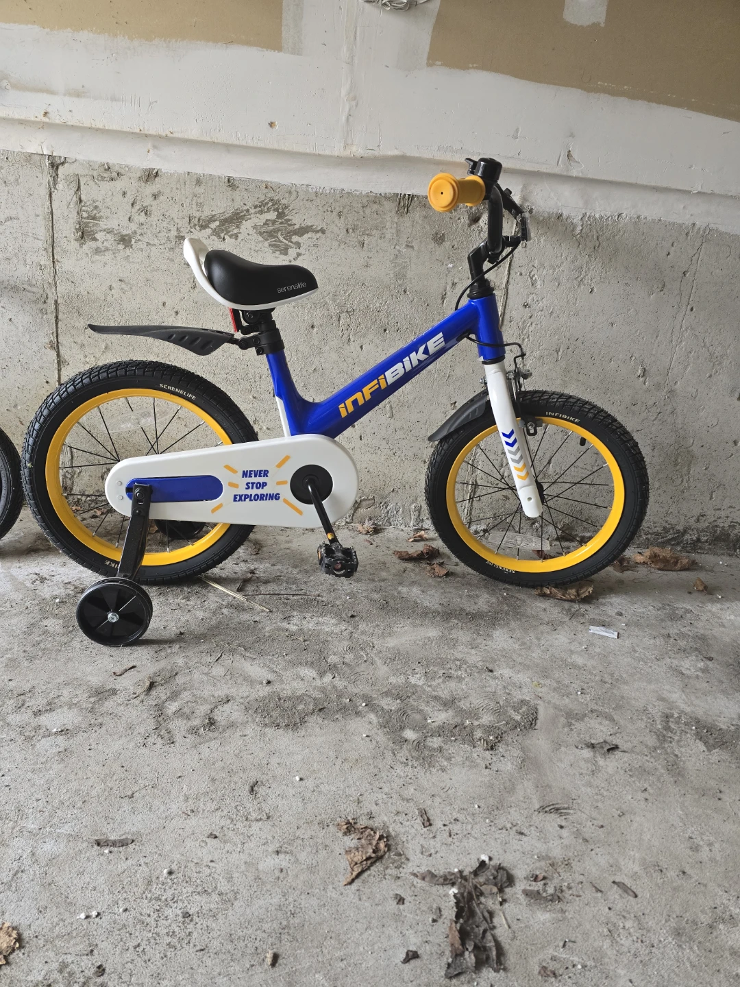 Infibike Blue Kids Bicycle with Training Wheels