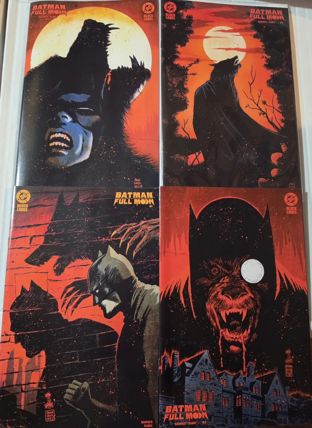 Batman: Full Moon Comics Lot #1-4 cardstock variant