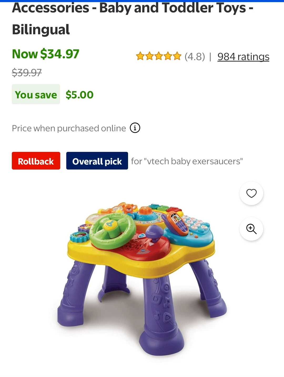VTech Musical Activity Walker Bilingual