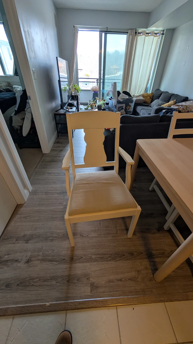 White Wooden Dining Chair - photo 4