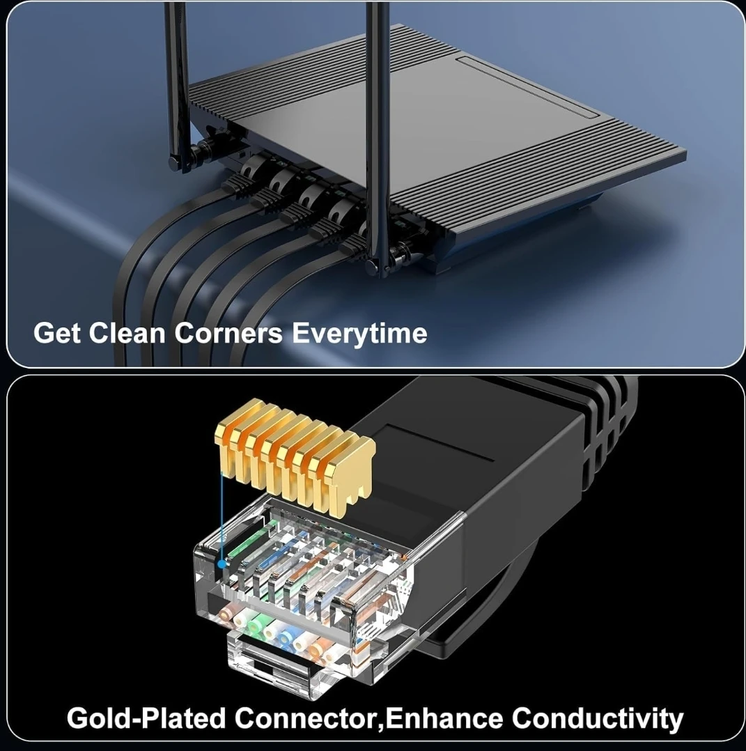 CableGeeker Cat6 UTP Flat Network Patch Cable - 10 Gbps - photo 3