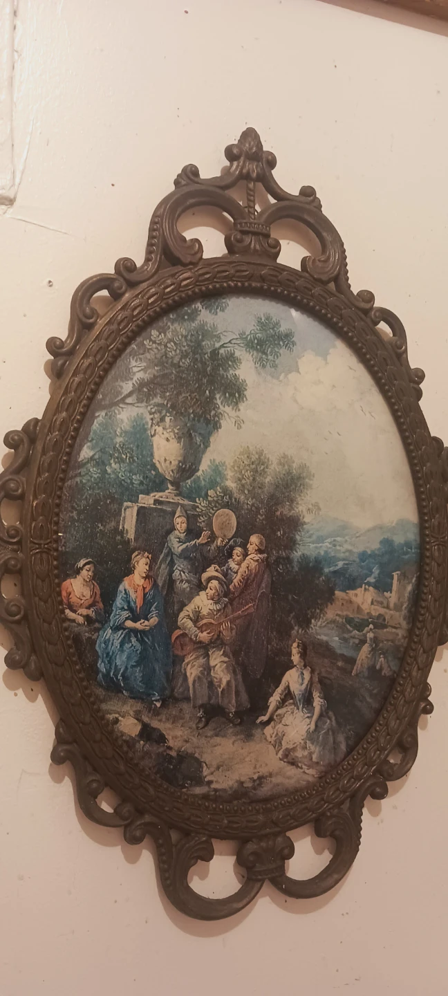 Antique Victorian Framed Print framed in Metal Frame - photo 3