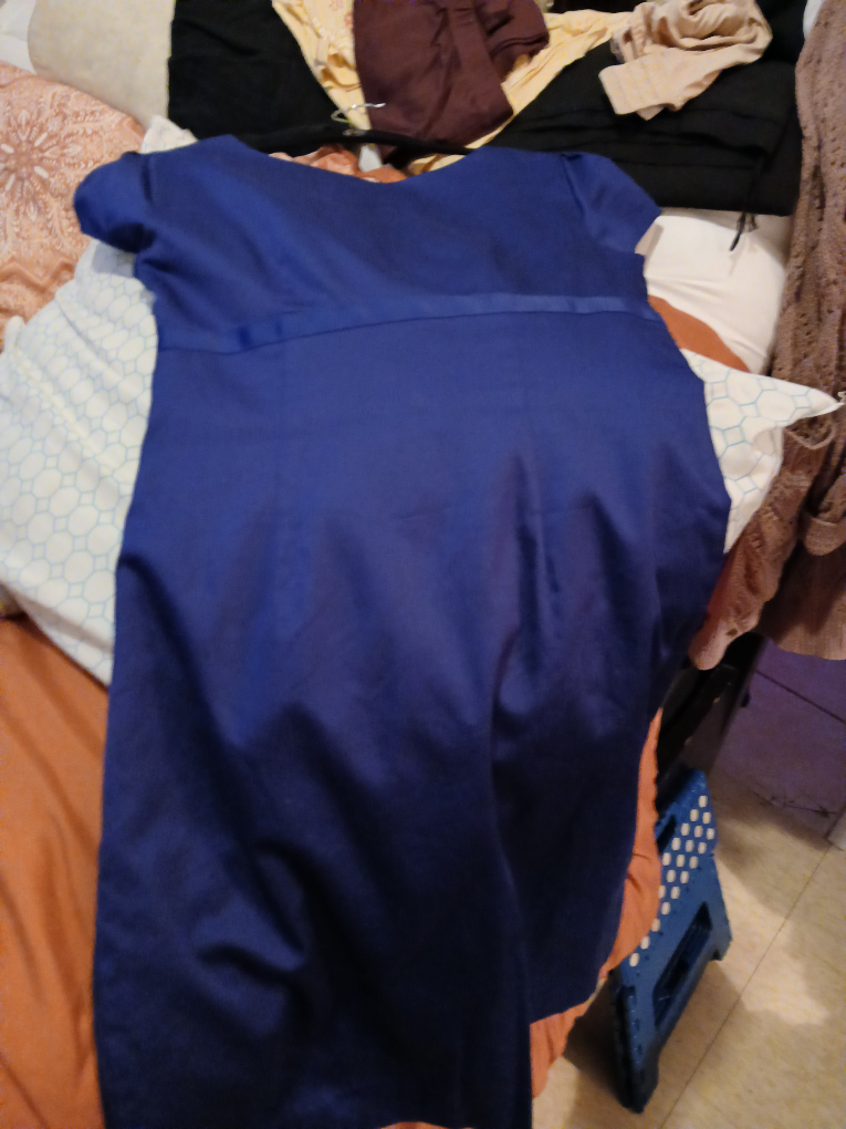 Blue Beaded Cap Sleeve Dress - photo 3