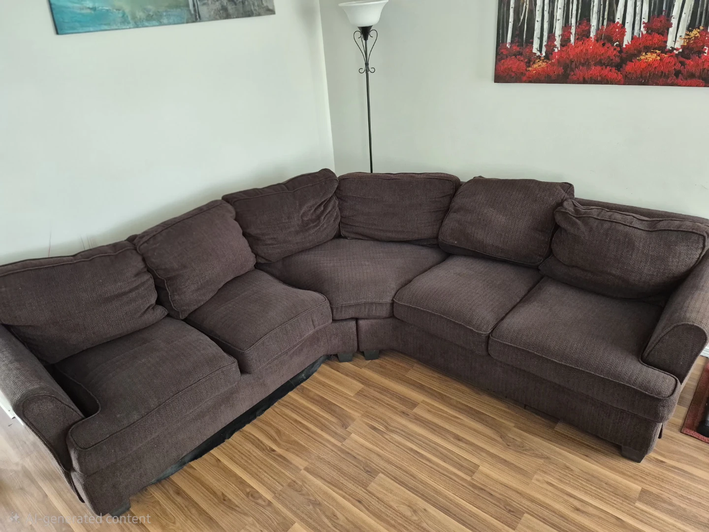 Brown L Shaped Sectional Sofa