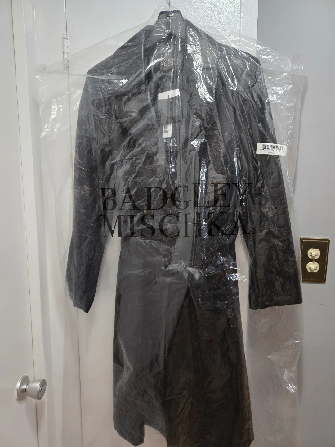 Badgley Mischka Vegan Leather Trench Coat Black L/G - photo 4