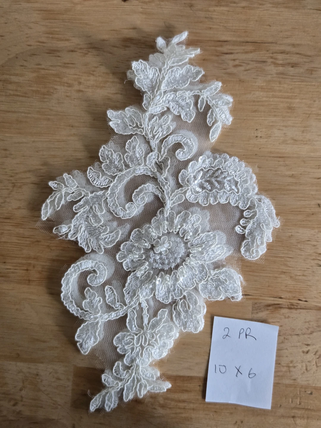 Ivory  Lace Applique with Beads