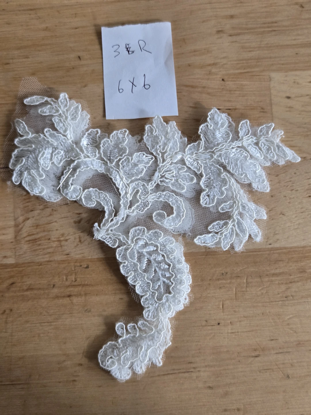 Ivory  Lace Applique with Beads - photo 2