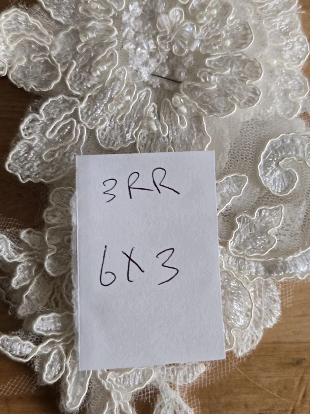 Ivory  Lace Applique with Beads - photo 5