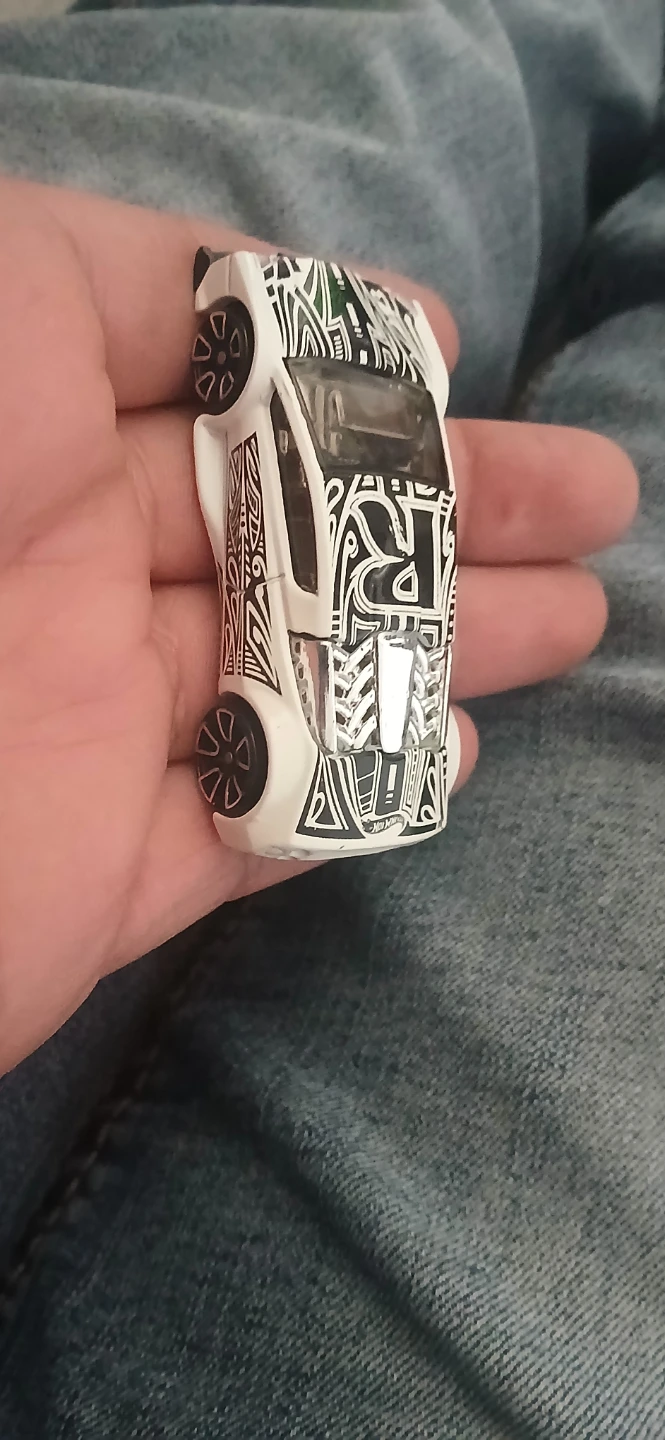 Hot Wheels White & Black Tribal Design Toy Car