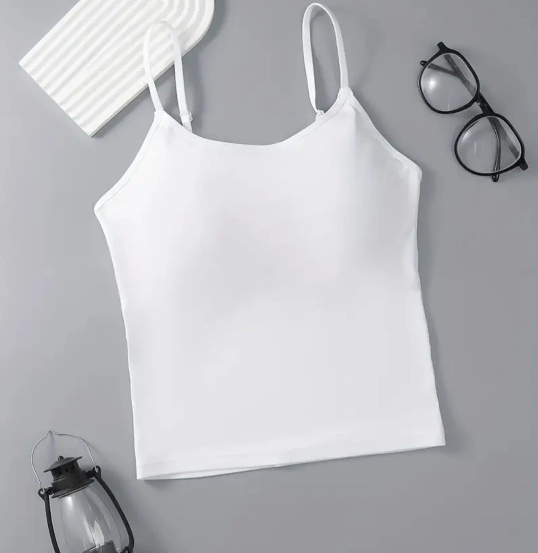 Women's White Wireless Padded Camisole Bra