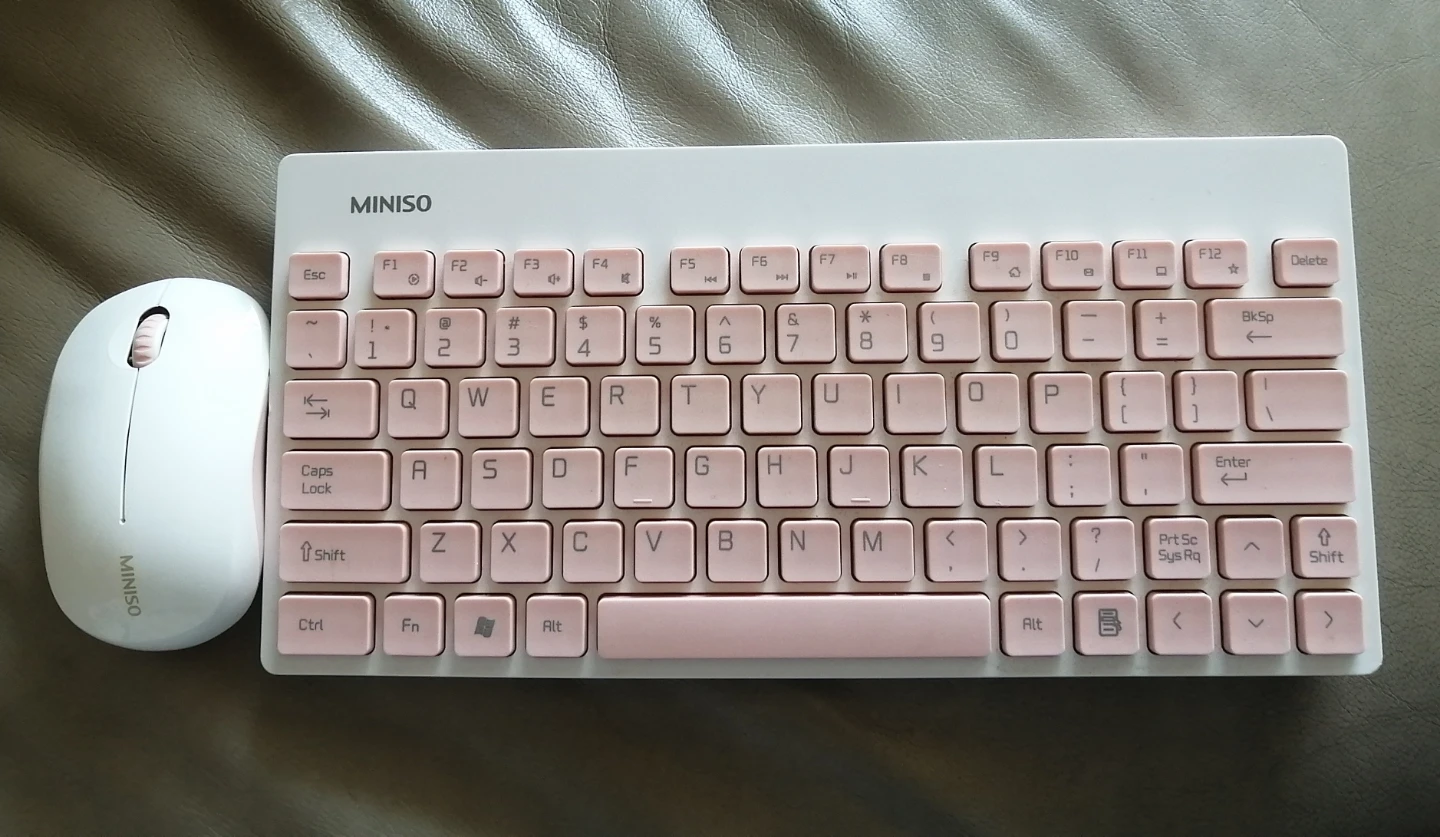 MINISO Wireless Mouse and Keyboard Set - Pink - photo 2