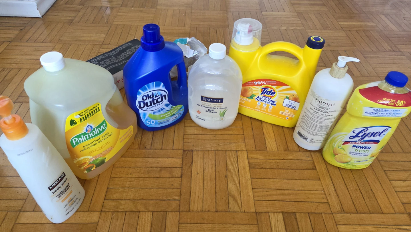 Assorted Cleaning and Body Wash Products