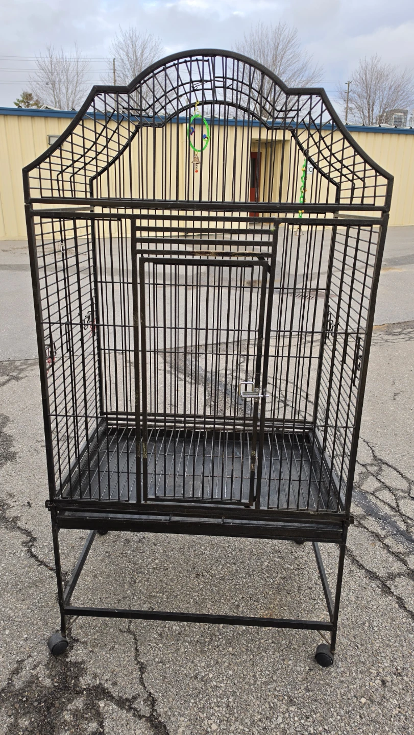 Black Bird Cage on Wheels