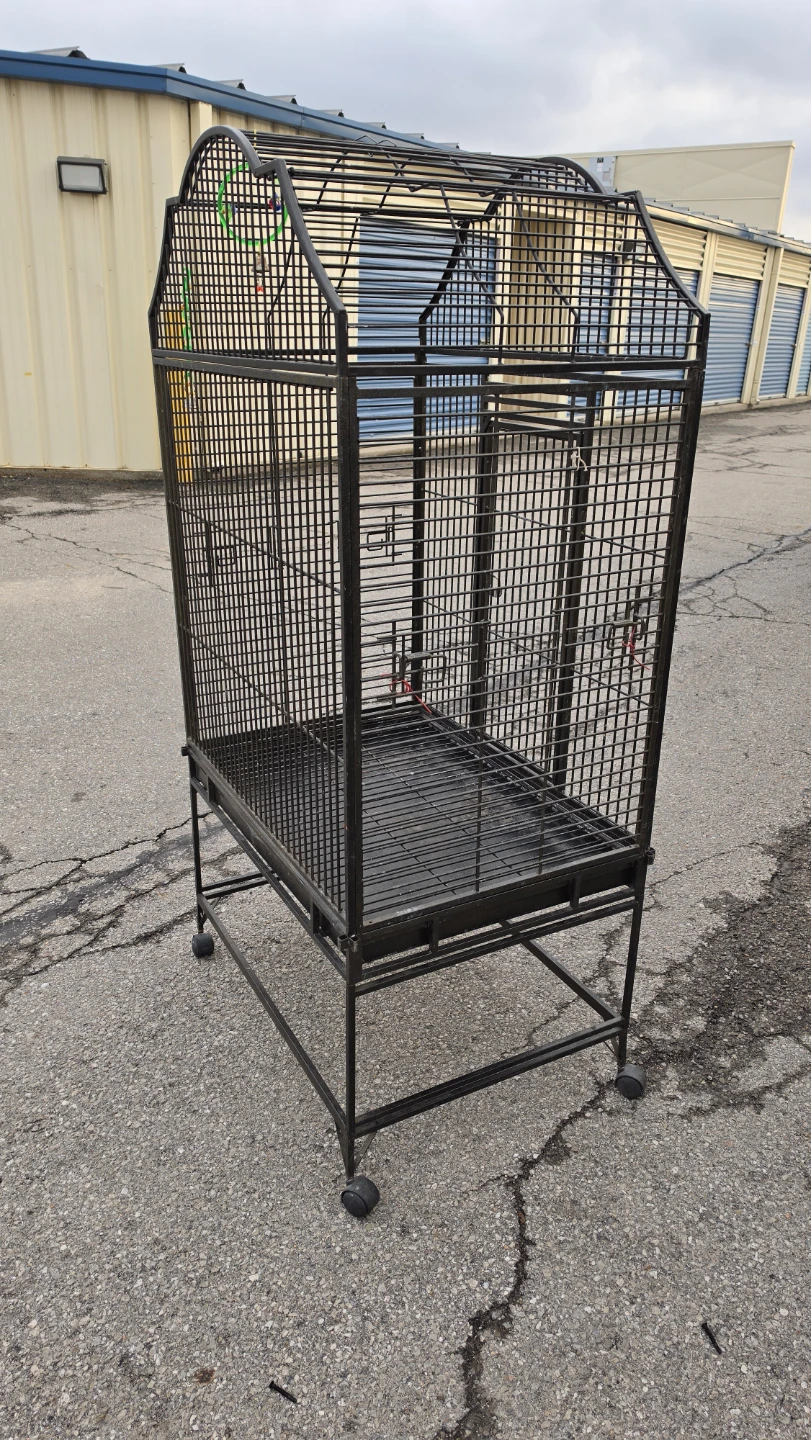 Black Bird Cage on Wheels - photo 4