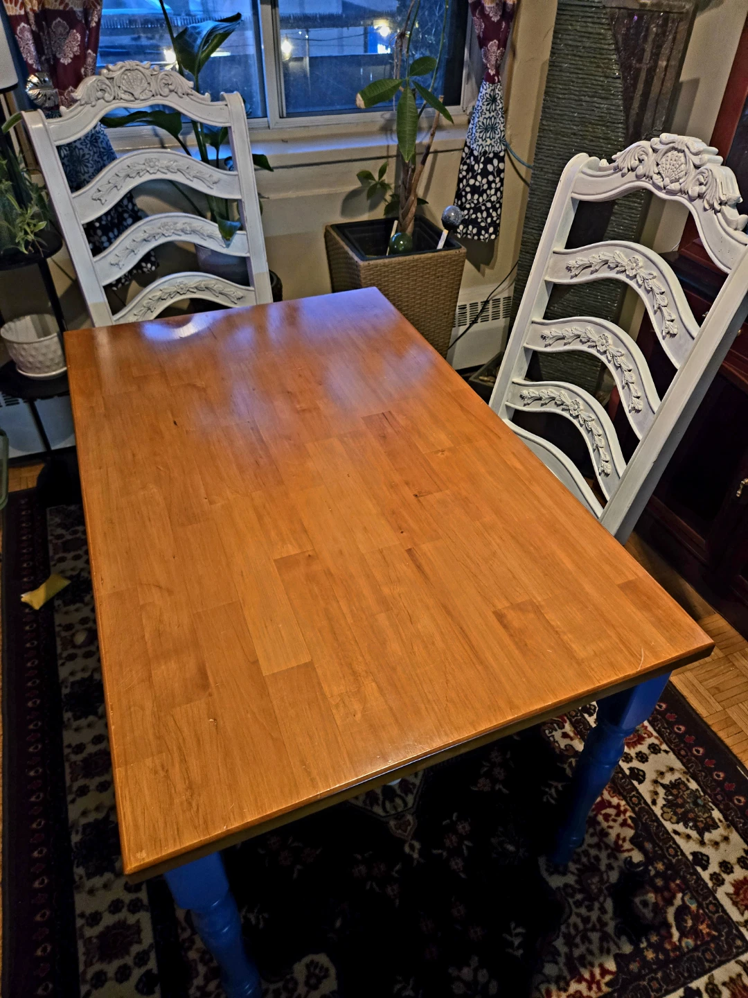 Wooden Dining Table with Drawer - photo 4