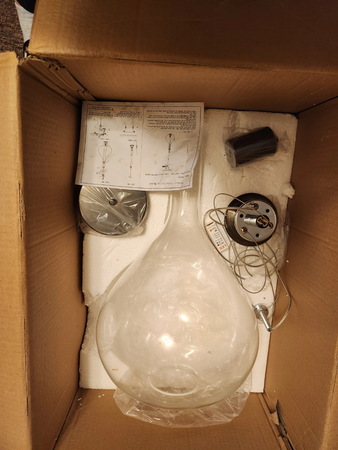 NEW Glass Tier Drop Light Fixture