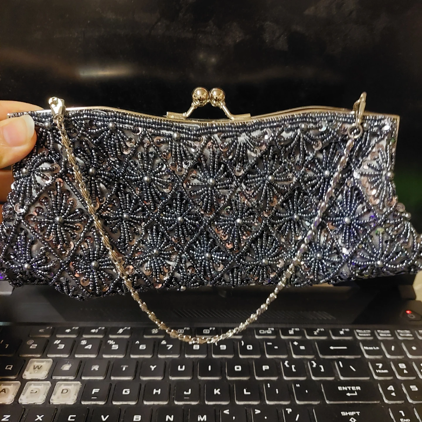 🌱 Intricate Beaded Clutch Purse - Starburst - photo 2