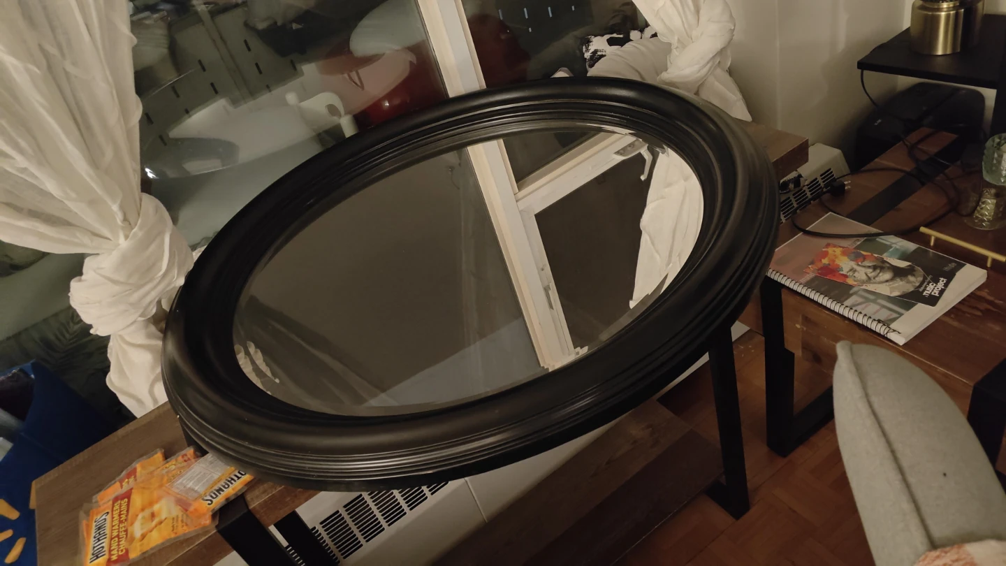 Solid wood frame mirror