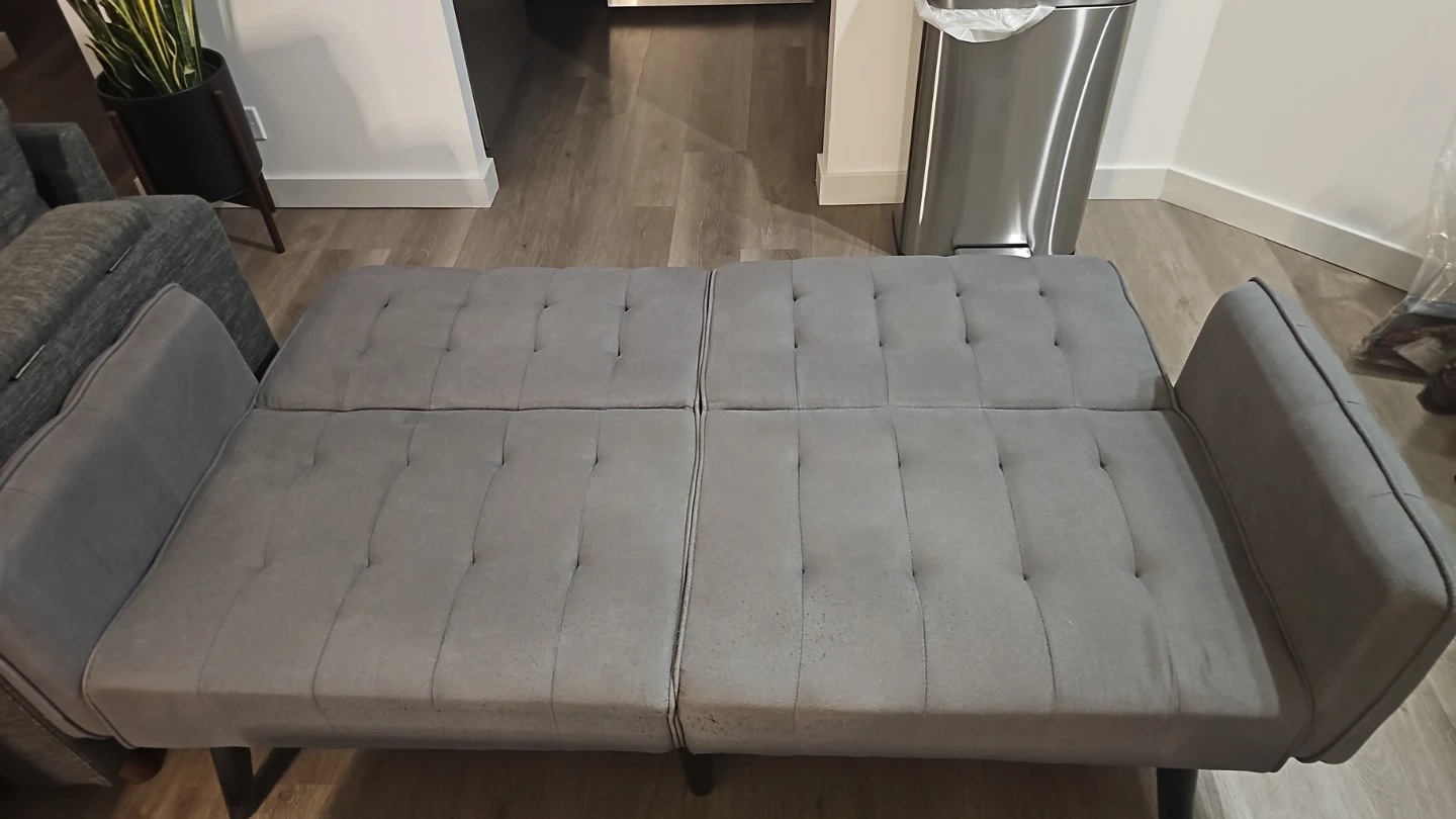 Grey Tufted Futon Sofa - photo 2